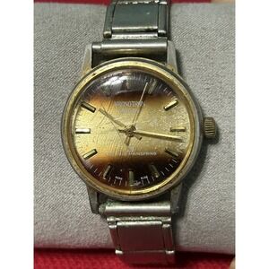 Vintage Kronotron Electra Men Watch Lifetime Mainspring Hong Kong Brown Works